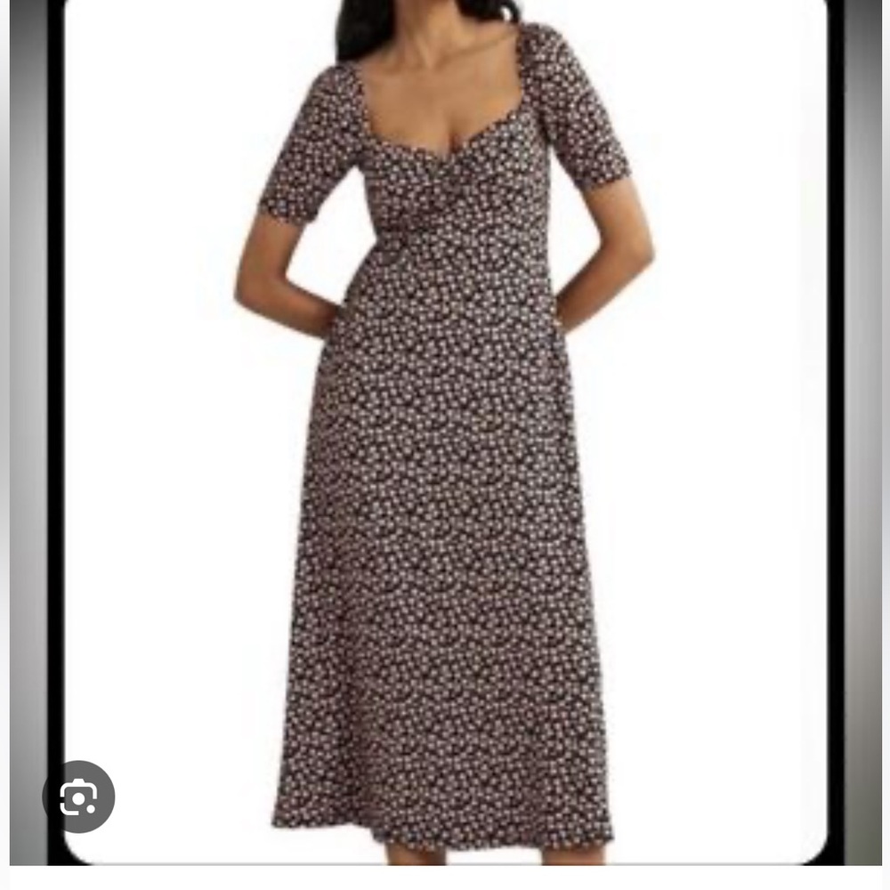 Boden sweetheart jersey midi dress with sleeves size US 10 R - Picture 4 of 7